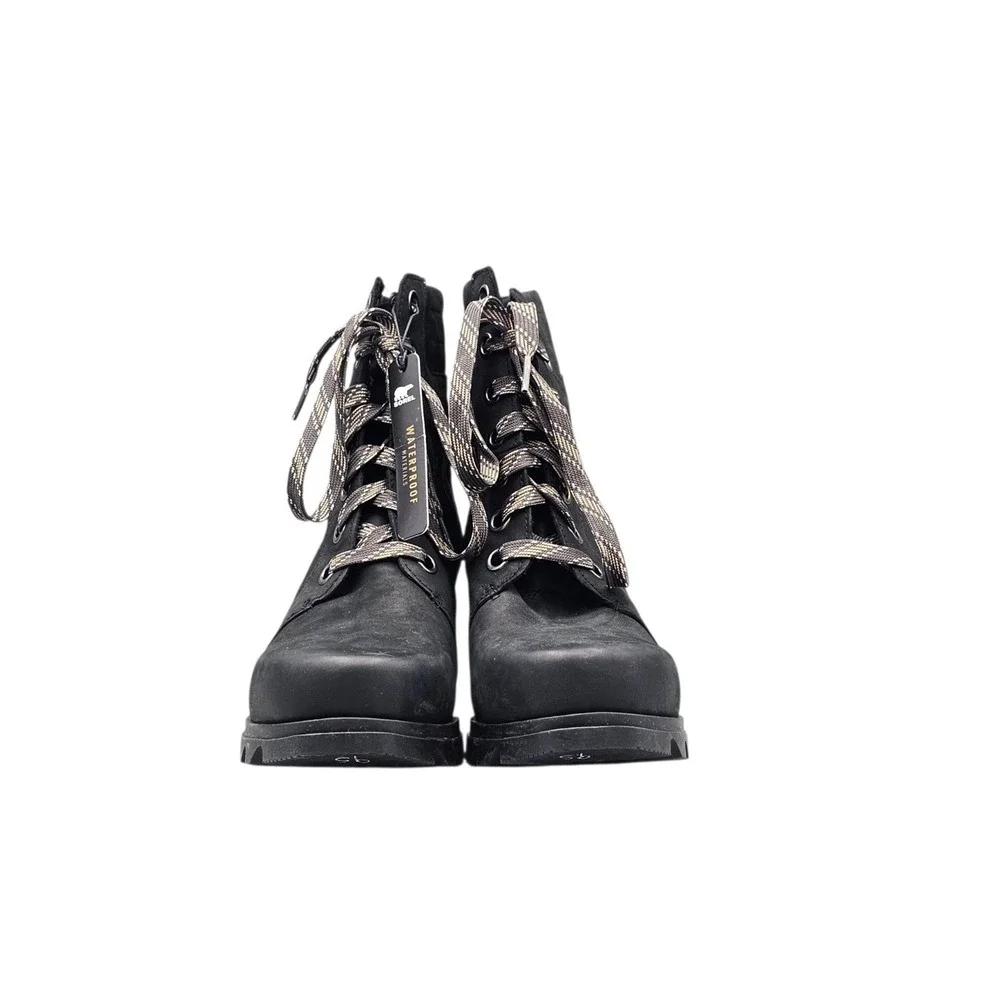 SOREL Women's Size 9.5 NWT Joan of Arctic Wedge III Lexie Black Lace-Up Booties - Picture 2 of 8